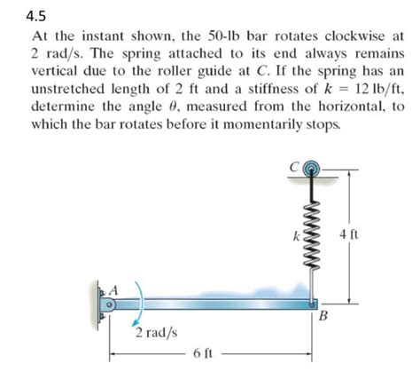 Solved At The Instant Shown The Lb Bar Rotates Chegg