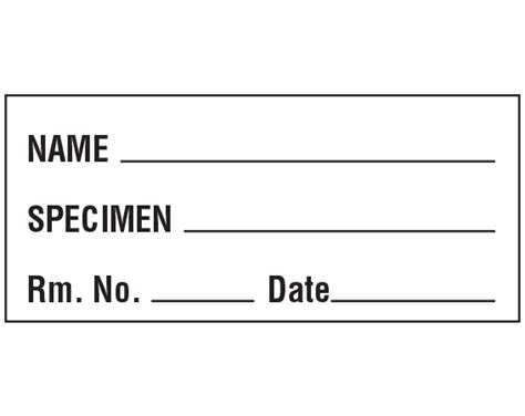 Specimen Testing Labels & Tape