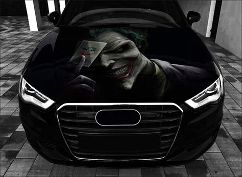 Joker Car Hood Wrap Full Color Vinyl Decal Villain Sticker Etsy