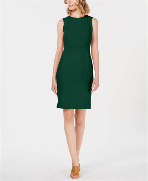 Calvin Klein Scuba Crepe Sheath Dress In Green Lyst