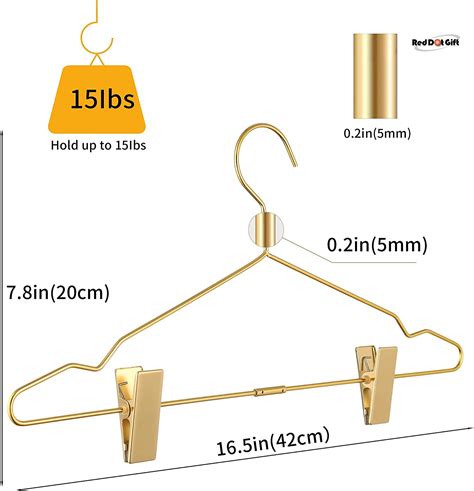 Golden Color Metal Hangers & Clips 16.8 Inch Plated Metal Hanger for ...