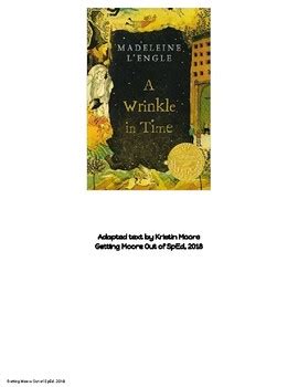 A Wrinkle In Time Adapted Novel For Sp Ed By Getting Moore Out Of Sped