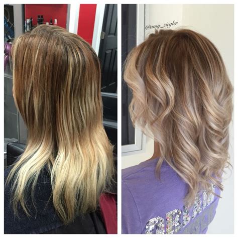 Warm Brunette Rooted Cool Blonde Ombre By Amy Ziegler Askforamy
