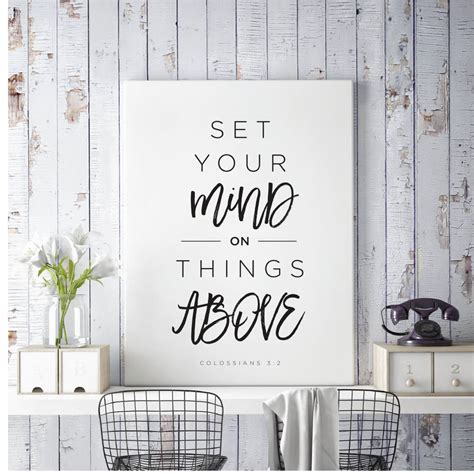 Set Your Minds On Things Above Colossians 3 2 Wall Art Decor Bible