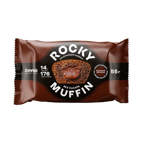 Маффин без сахара «Шоколадный» с начинкой «Молочный шоколад» Rocky ...