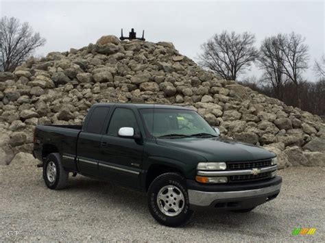 2001 Forest Green Metallic Chevrolet Silverado 1500 Ls Extended Cab 4x4