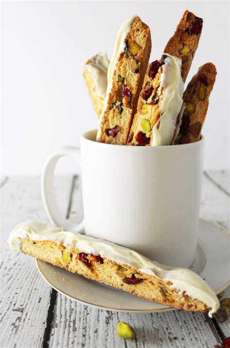 Dried Cranberry Pistachio White Chocolate Biscotti