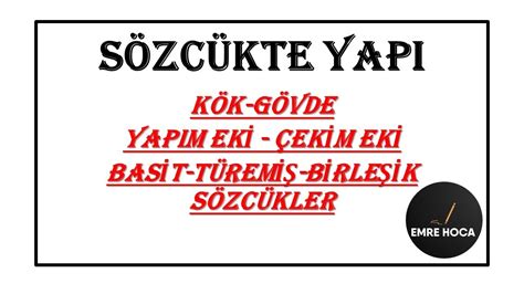 Sözcükte Yapı Yapım Ekleri ve Çekim Ekleri dilbilgisi sözcükteyapı