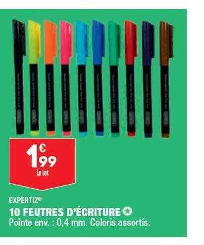 Promo 10 Feutres D écriture Expertiz chez ALDI