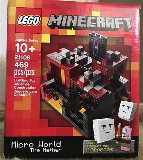 Lego Minecraft Micro World The Nether Ghast Zombie Pigman Brand