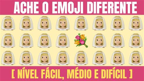 Ache o EMOJI Diferente Nível Fácil Médio e Difícil Encontre o