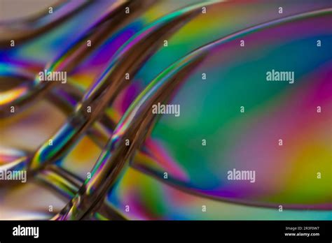 Polarized Light Through Clear Plastic Utensil Abstract Stock Photo Alamy