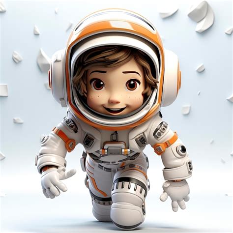 Adorable Ni O Astronauta De Dibujos Animados Listo Para La Aventura