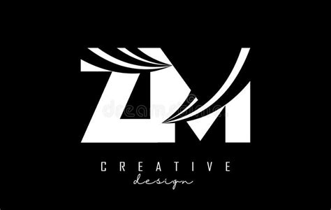 Outline Blue Letters Zm Z M Logo With Leading Lines And Road Concept