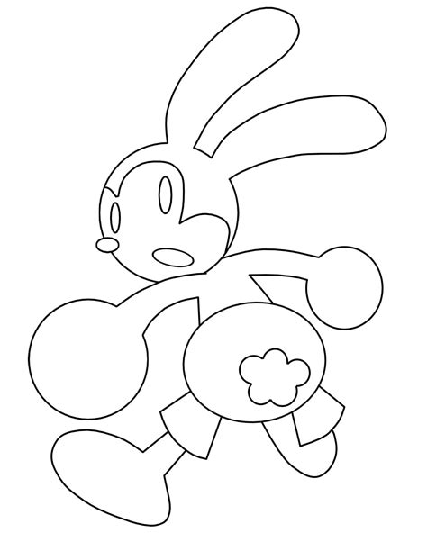 Surprised Oswald The Lucky Rabbit Coloring Page Download Print Or