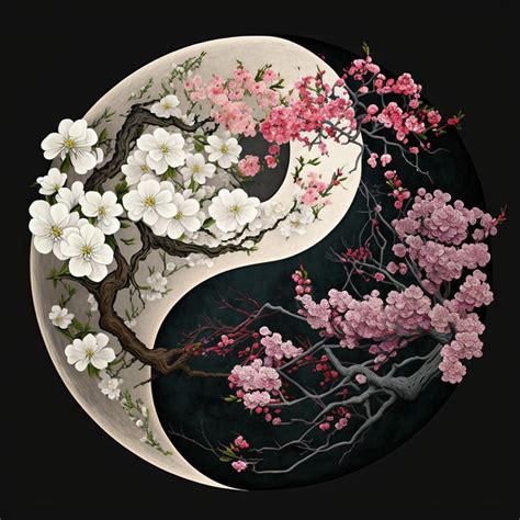 Spring Yin And Yang Arte Yin Yang Dibujos Japoneses Pinturas