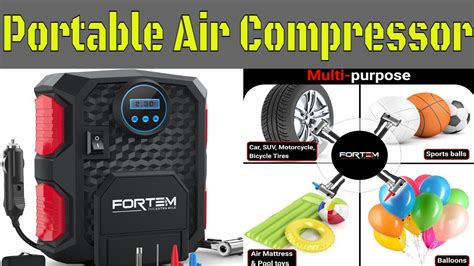 Fortem Tire Inflator Portable Air Compressor 150 Psi Bike Pump 12v