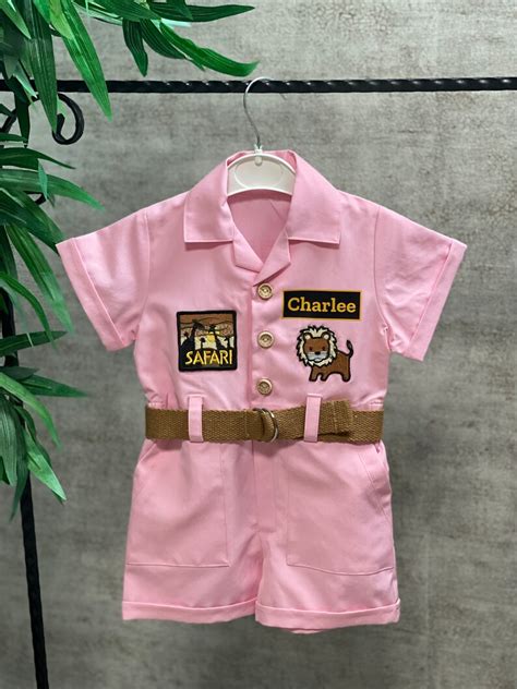 Pink Fancy Safari Costume For Adventurer Kids Jungle Girl Etsy