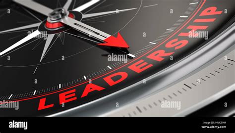 3D Illustration Of A Compass With Needle Pointing The Word Leadership