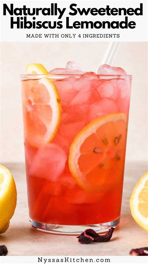 Naturally Sweetened Homemade Hibiscus Lemonade