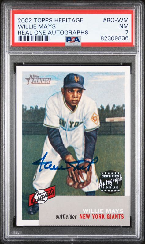 Topps Heritage Real One Autographs Willie Mays Ro Wm Psa Myslabs