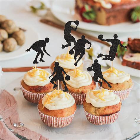 Basketball Cupcake Toppers Pack Of Basketball Player Cupcake Picks