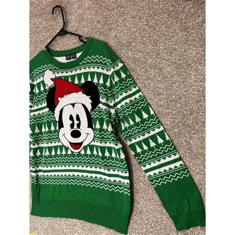 Disney Sweaters Disney Mickey Mouse Green Ugly Christmas Holiday