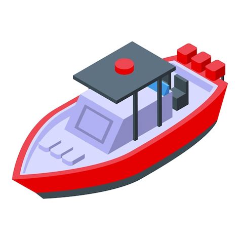 Icono de buque de pesca vector isométrico barco de expedición acuática