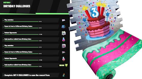 All Fortnite 3rd Birthday Challenges And FREE REWARDS Fortnite