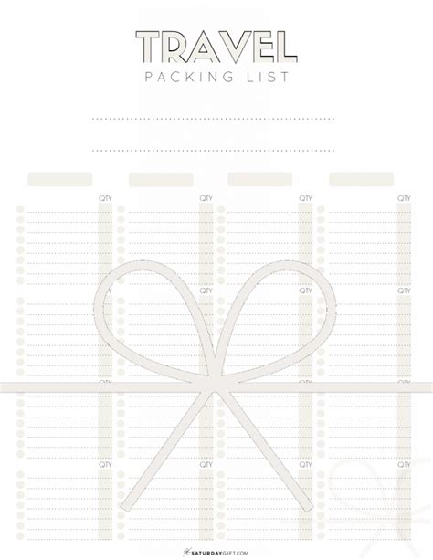 Free Printable Packing List For Vacation Ultimate Travel Checklist