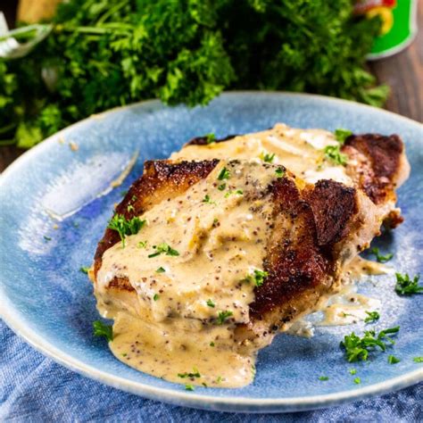 Pork Chops With Creole Mustard Sauce Spicy Southern Kitchen