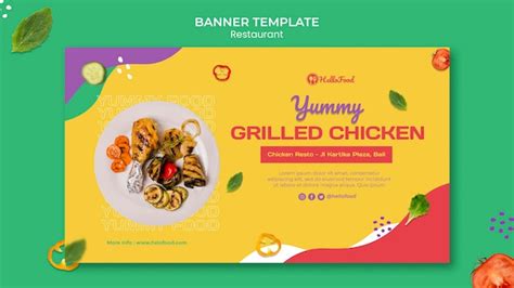 Free PSD | Restaurant banner template with photo