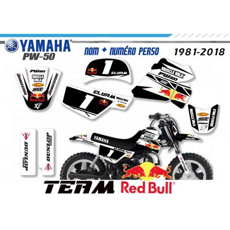 Decografix Vous Propose Un KIT DECO YAMAHA PW50 Red Bull