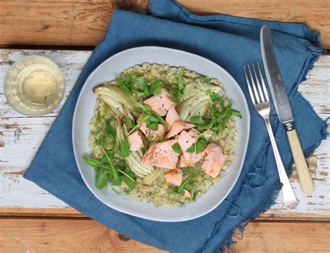 Roast Salmon And Pearl Barley Risotto Recipe Abel And Cole Risotto