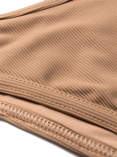 Andre Damo Strap Detail Ribbed Bikini Neutrals Farfetch