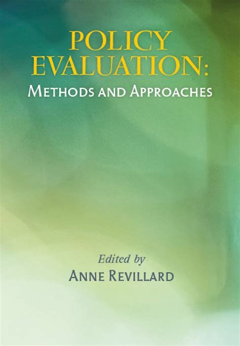 Policy Evaluation Methods and Approaches Un livre des Éditions