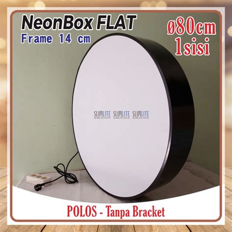 Jual Neon Box Bulat Flat Cm Sisi Polos Slimlite Co Id