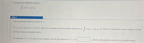 Evaluate The Indefinite Integral [x² X³ 2 6 Dx