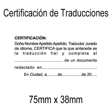 Sello Autom Tico Certificar Traducciones Sellosdecaucho Net