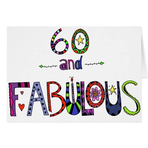 60 And Fabulous 60th Birthday Card Zazzle