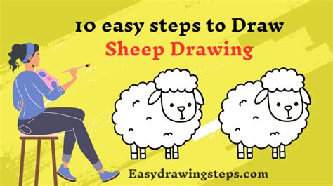 10 Easy Steps To Draw Sheep Drawing Easy Drawing