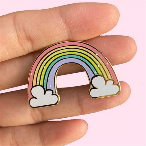 Pastel Rainbow Pin Rainbow Enamel Pin Etsy