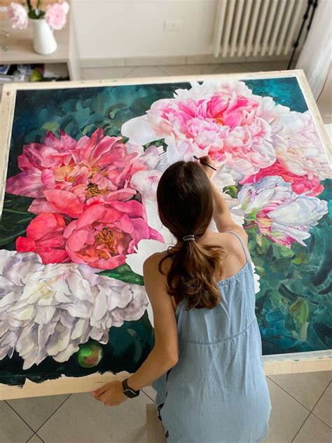 Big Watercolor Painting Artist Janet Pulcho Flower Art Painting