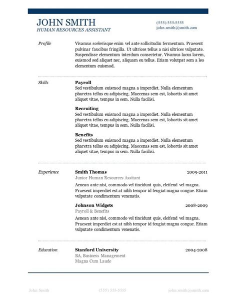 Basic Resume Template Microsoft Word