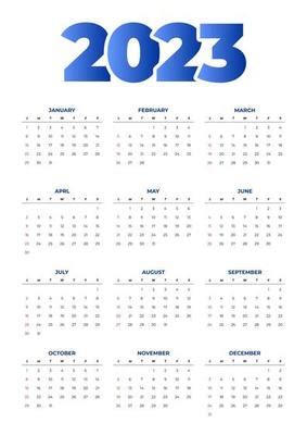 Calendar 2023 Vector Art, Icons, and Graphics for Free Download