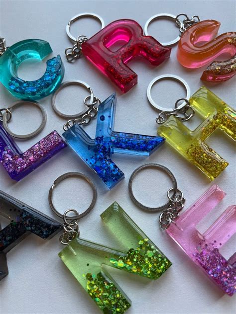 Glitter Resin Letter Keyrings Artofit