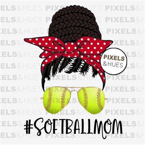 African American Baseball Mom Life Messy Bun Hair Sublimation Etsy