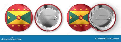 Grenada Round Circle Flag Grenadian Circular Button Banner Icon Eps