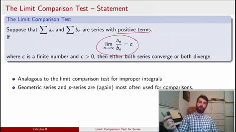 Limit Comparison Test For Series Youtube