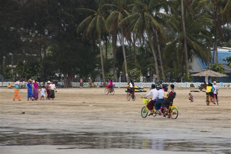 People on the Beach in Chaung Thar, Myanmar Editorial Photo - Image of ...